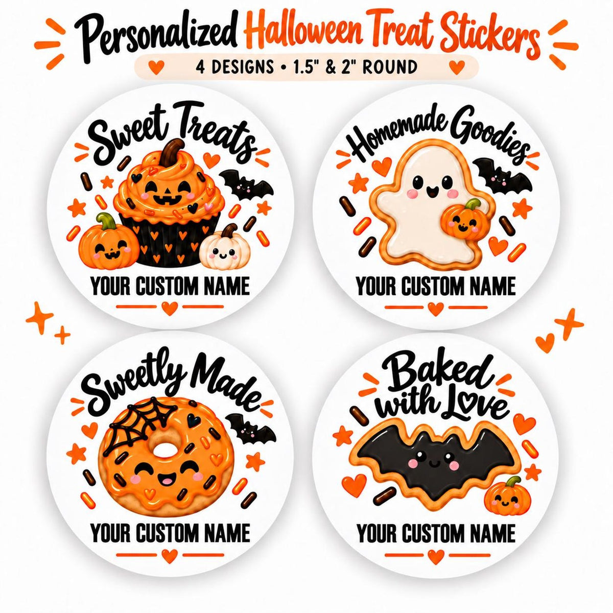 Personalized Halloween Stickers | Custom Name Treat Labels