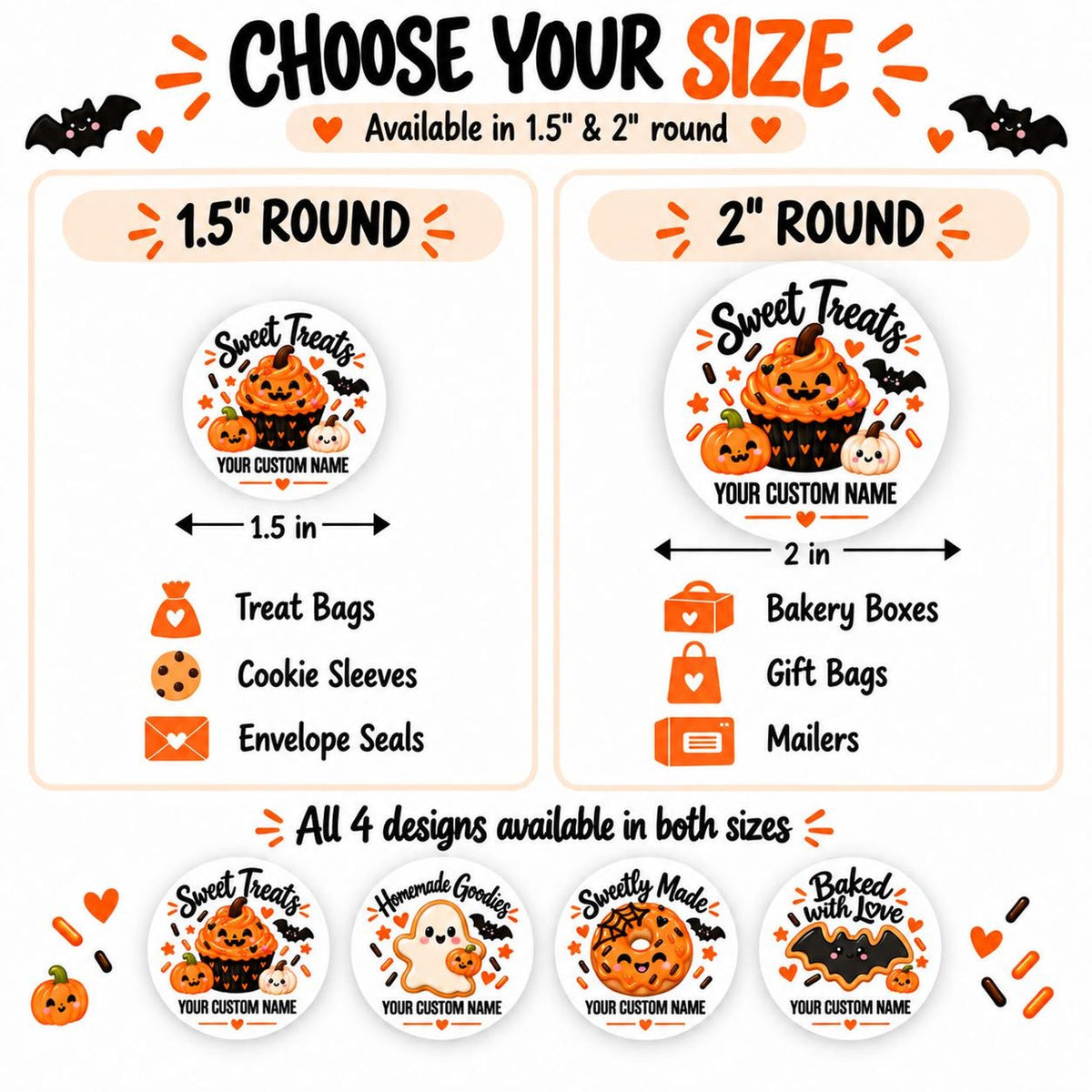 Personalized Halloween Stickers | Custom Name Treat Labels