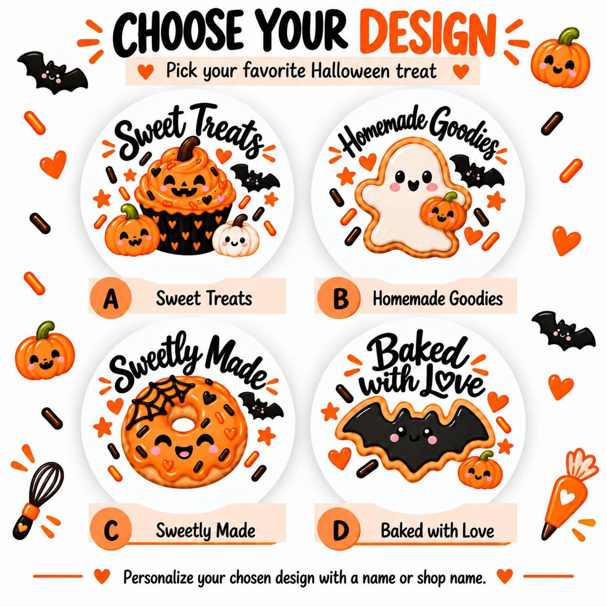 Personalized Halloween Stickers | Custom Name Treat Labels