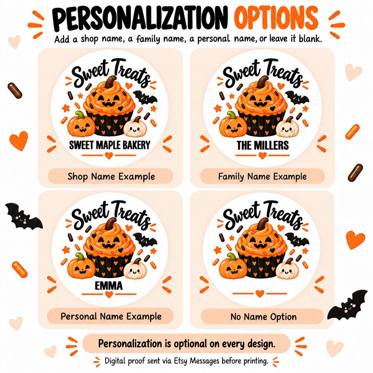Personalized Halloween Stickers | Custom Name Treat Labels