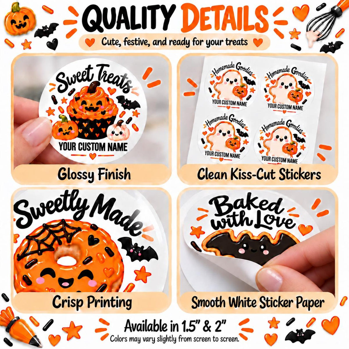 Personalized Halloween Stickers | Custom Name Treat Labels