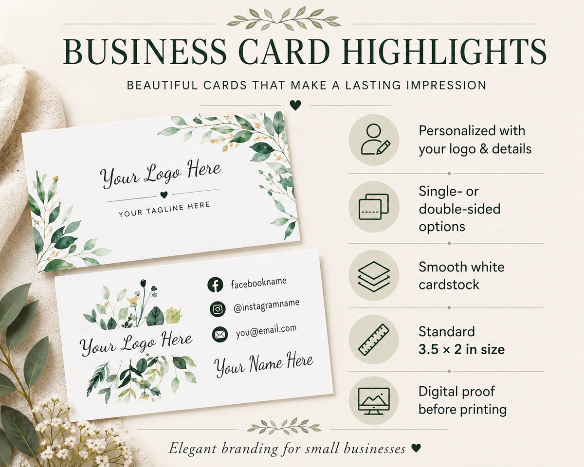 Custom Business Cards for Small Business | 3.5 x 2 Inch
