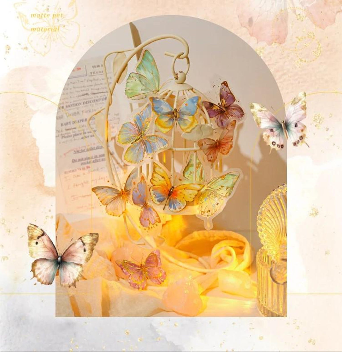 Butterfly sticker birdcage craft inspiration