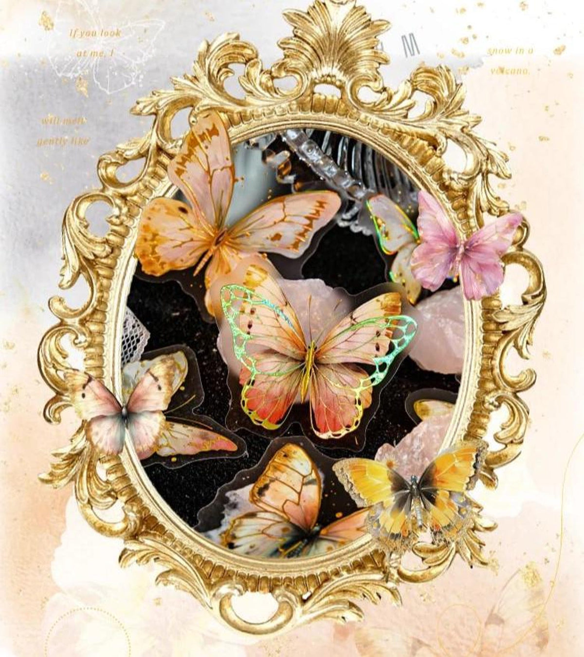 Butterfly sticker mirror decoration inspiration