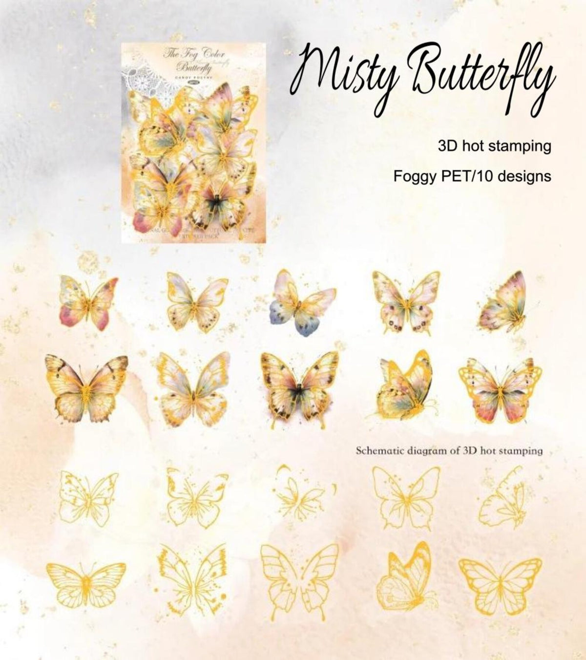 Misty Butterfly sticker set