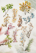 Watercolor branch and leaf PET sticker designs