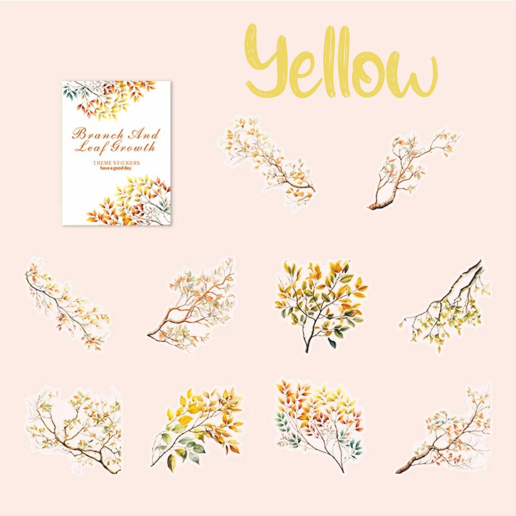 Botanical Branch PET Stickers – Yellow