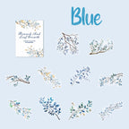 Botanical Branch PET Stickers – Blue