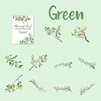Botanical Branch PET Stickers – Green