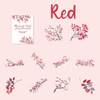 Botanical Branch PET Stickers – Red