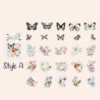 Style A butterflies and flowers PET sticker set