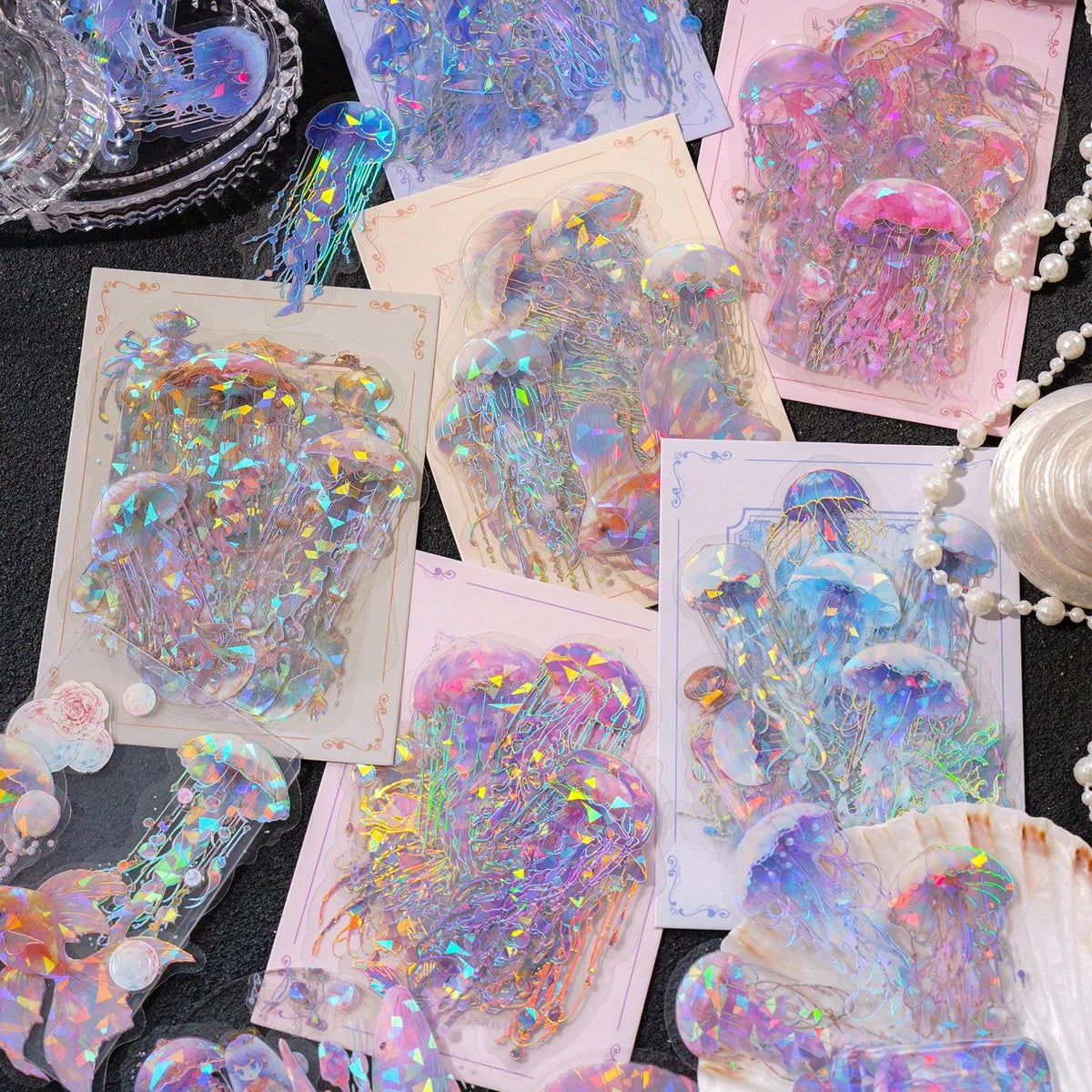 Crystal Jellyfish PET Sticker full set – Styles A to F