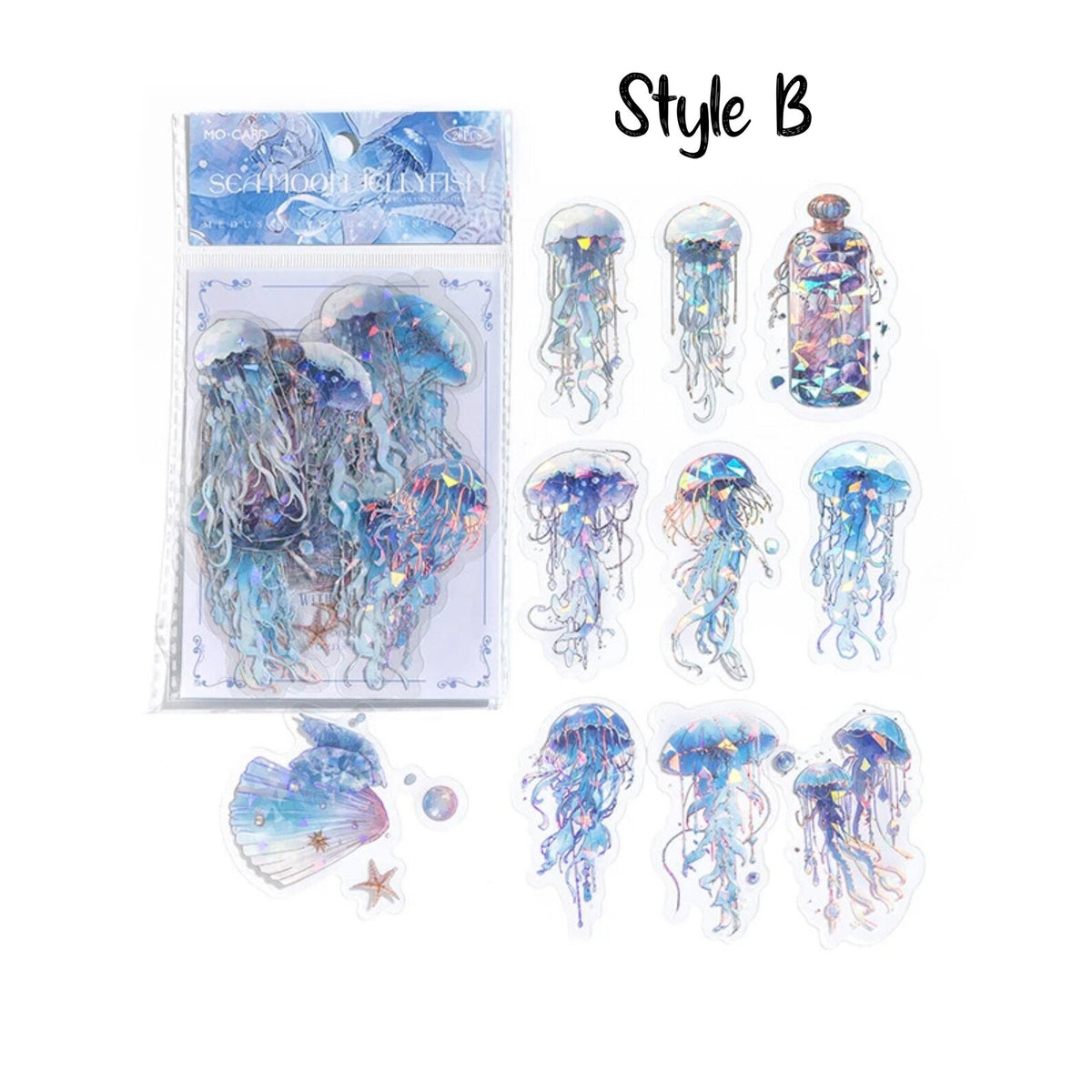 Crystal Jellyfish PET Stickers – Style B