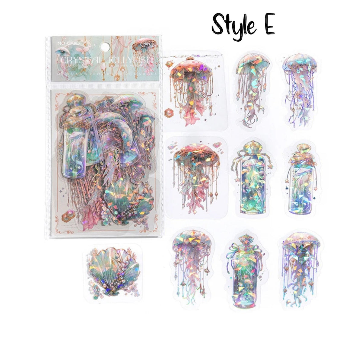 Crystal Jellyfish PET Stickers – Style E