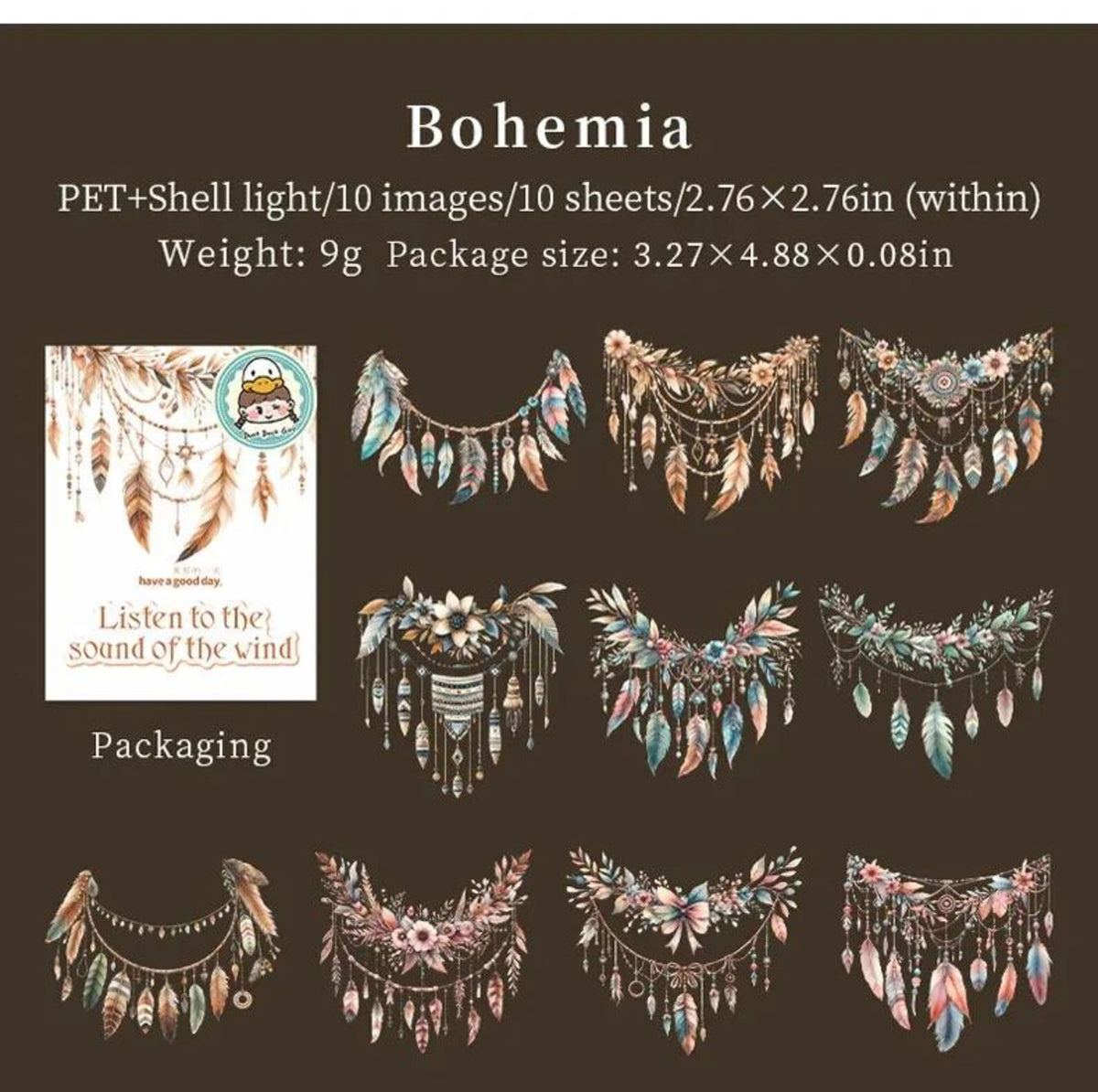 Crystal Wind Chime PET Stickers – Bohemia
