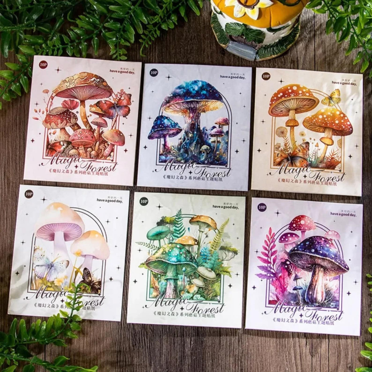 Fantasy mushroom PET sticker collection
