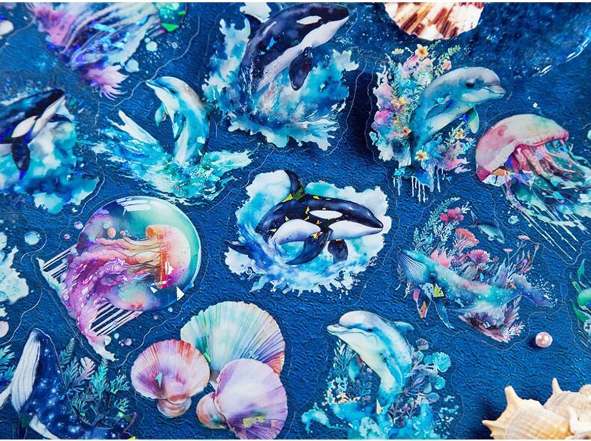Holographic Ocean PET Stickers – Style A