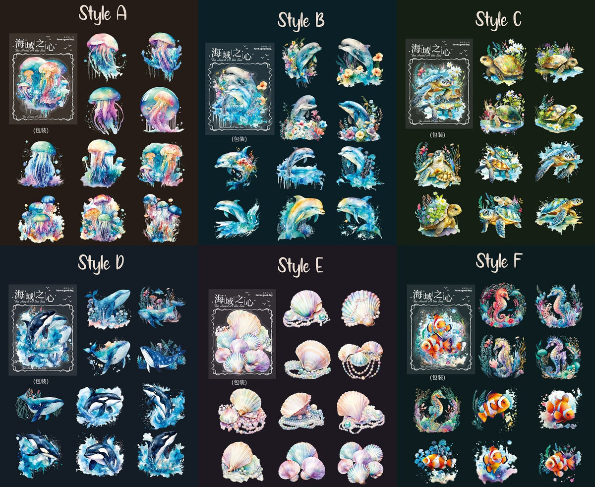 Holographic Ocean PET Stickers – Style D