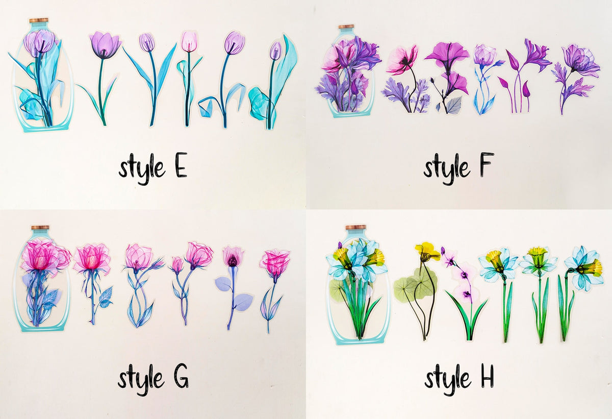 Large Botanical PET Stickers – Style E