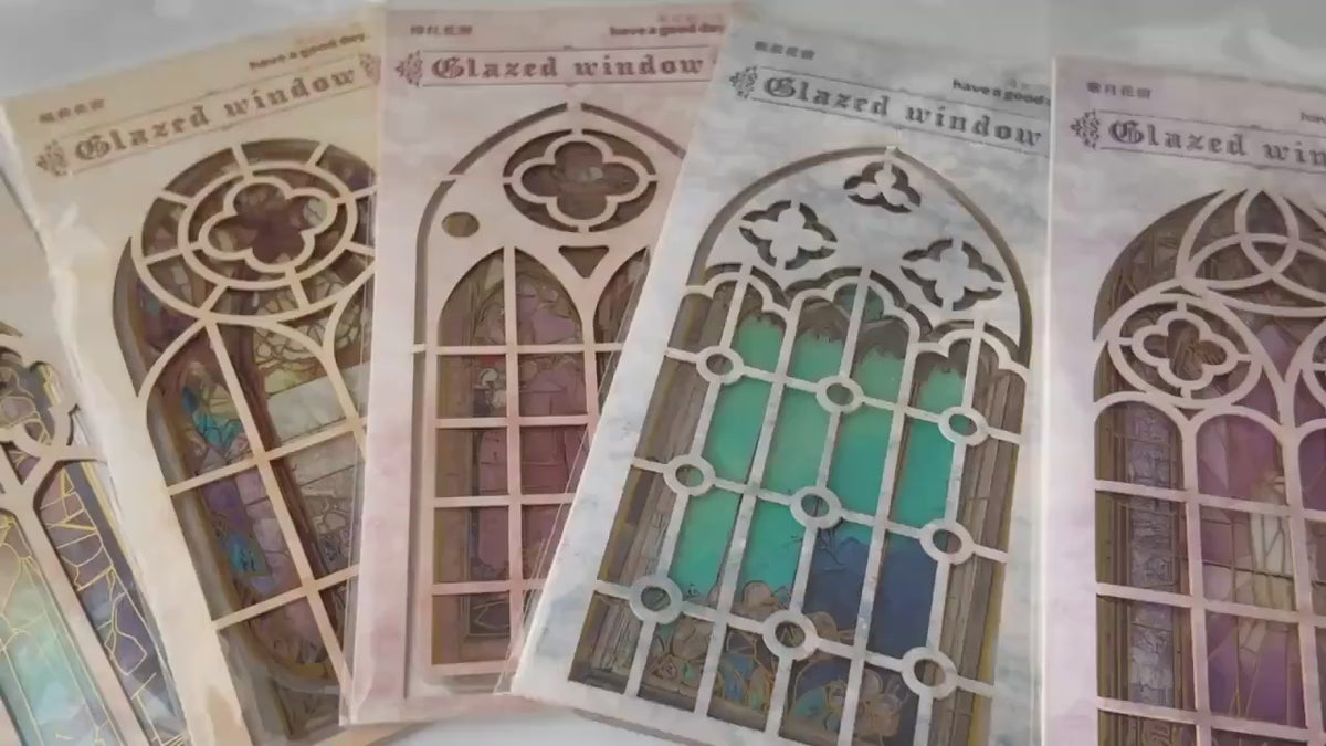 Iridescent stained glass PET stickers product video