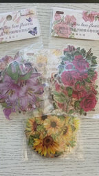 Butterflies and flowers PET stickers video