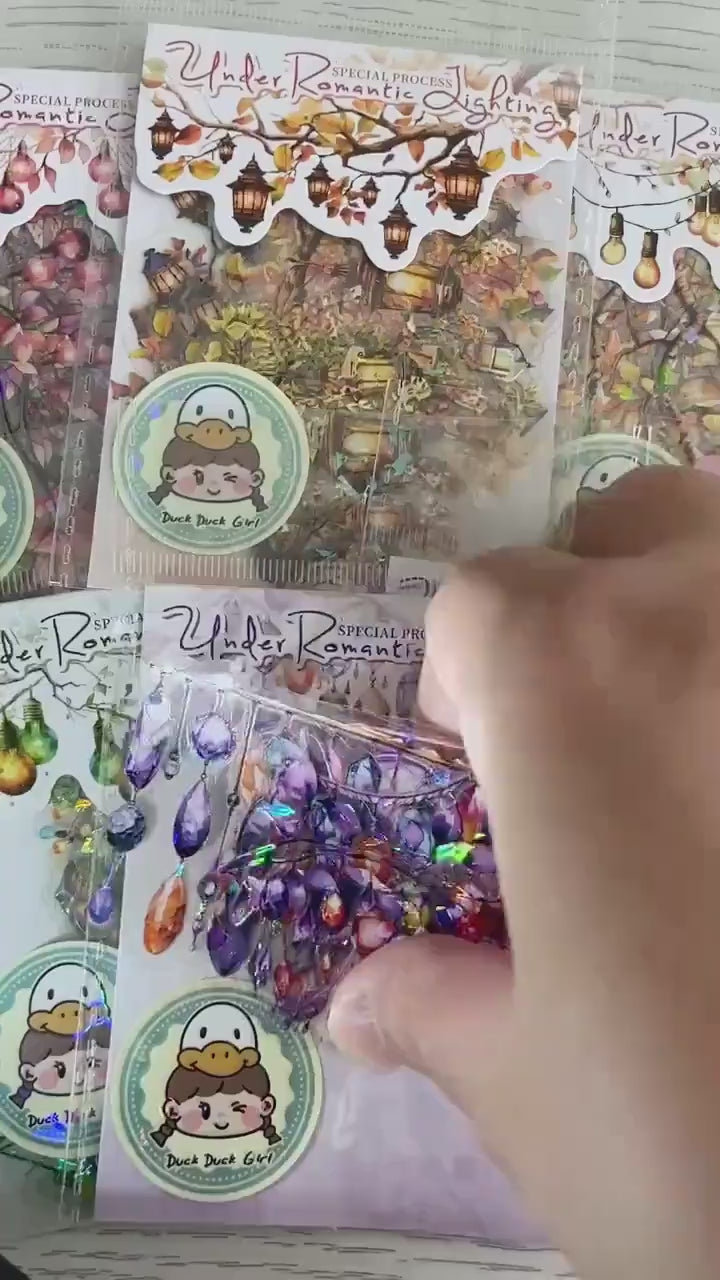 Glistening gem crystal droplet iridescent PET stickers product video