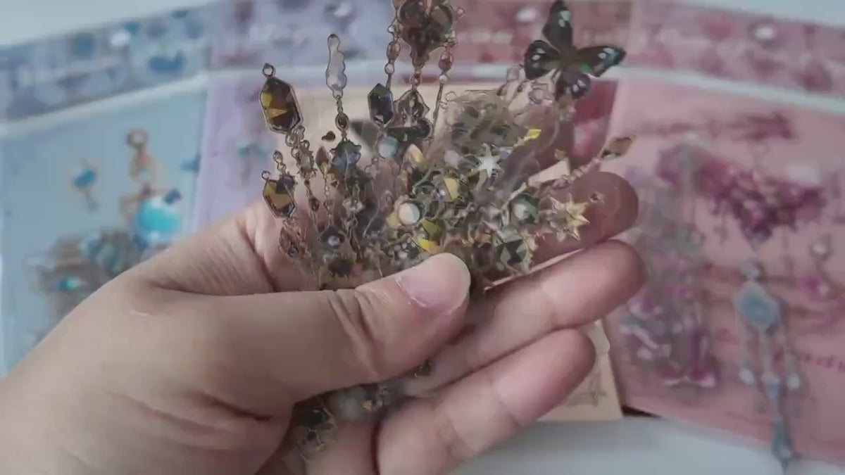 Crystal jewel butterfly gold foil PET stickers product video