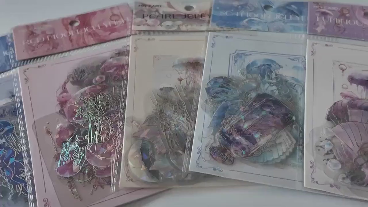 Crystal jellyfish holographic PET stickers product video
