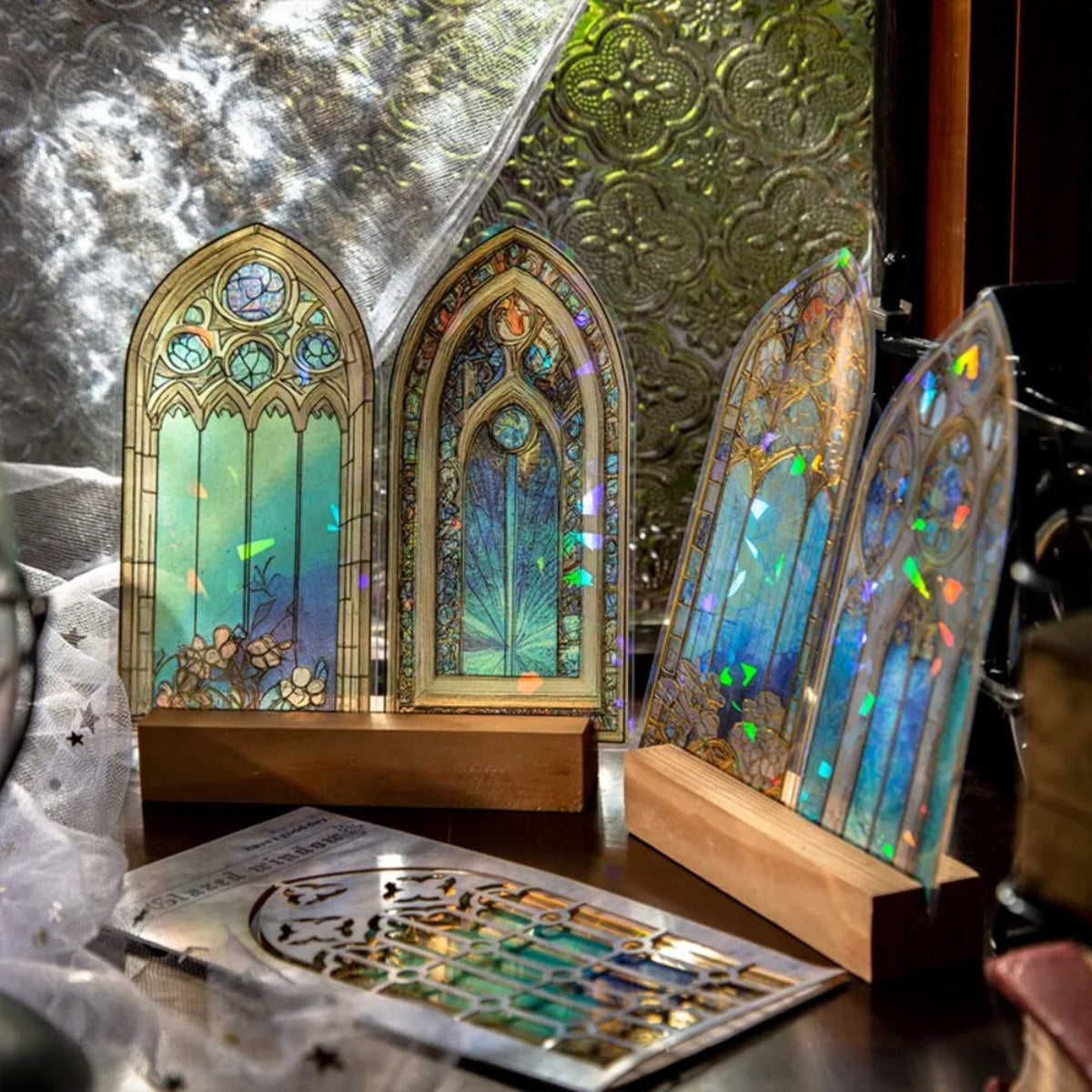 Stained glass window sticker details