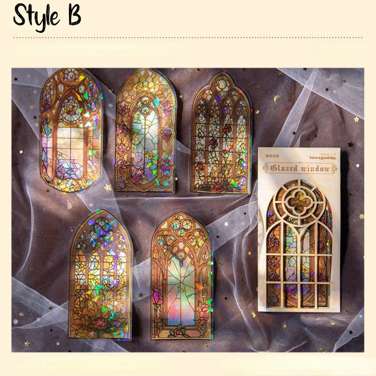 Stained Glass PET Stickers – Style B