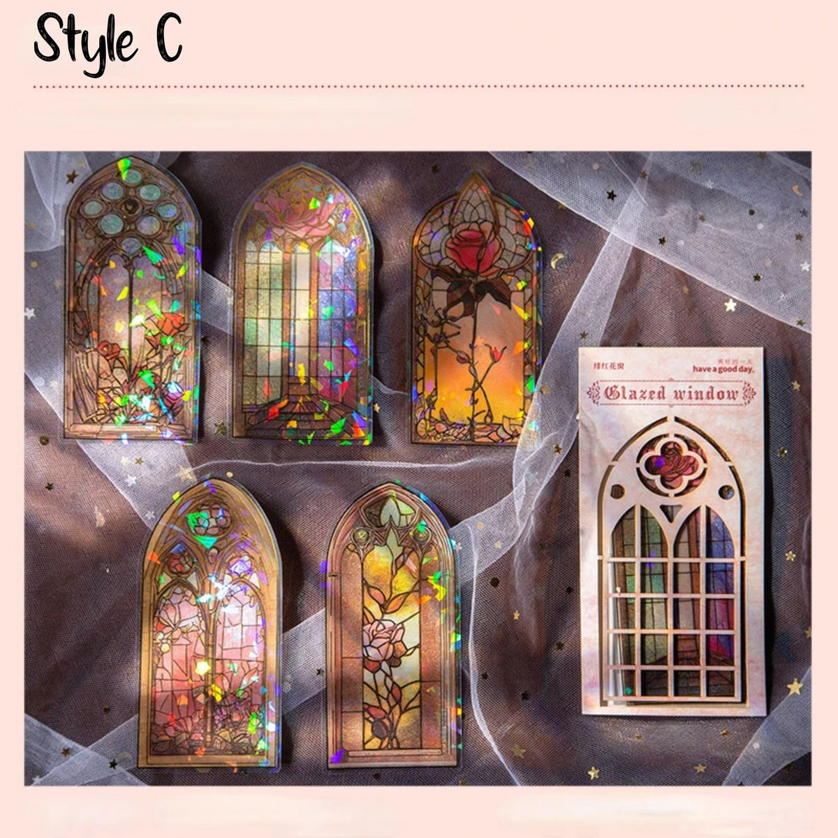 Stained Glass PET Stickers – Style C