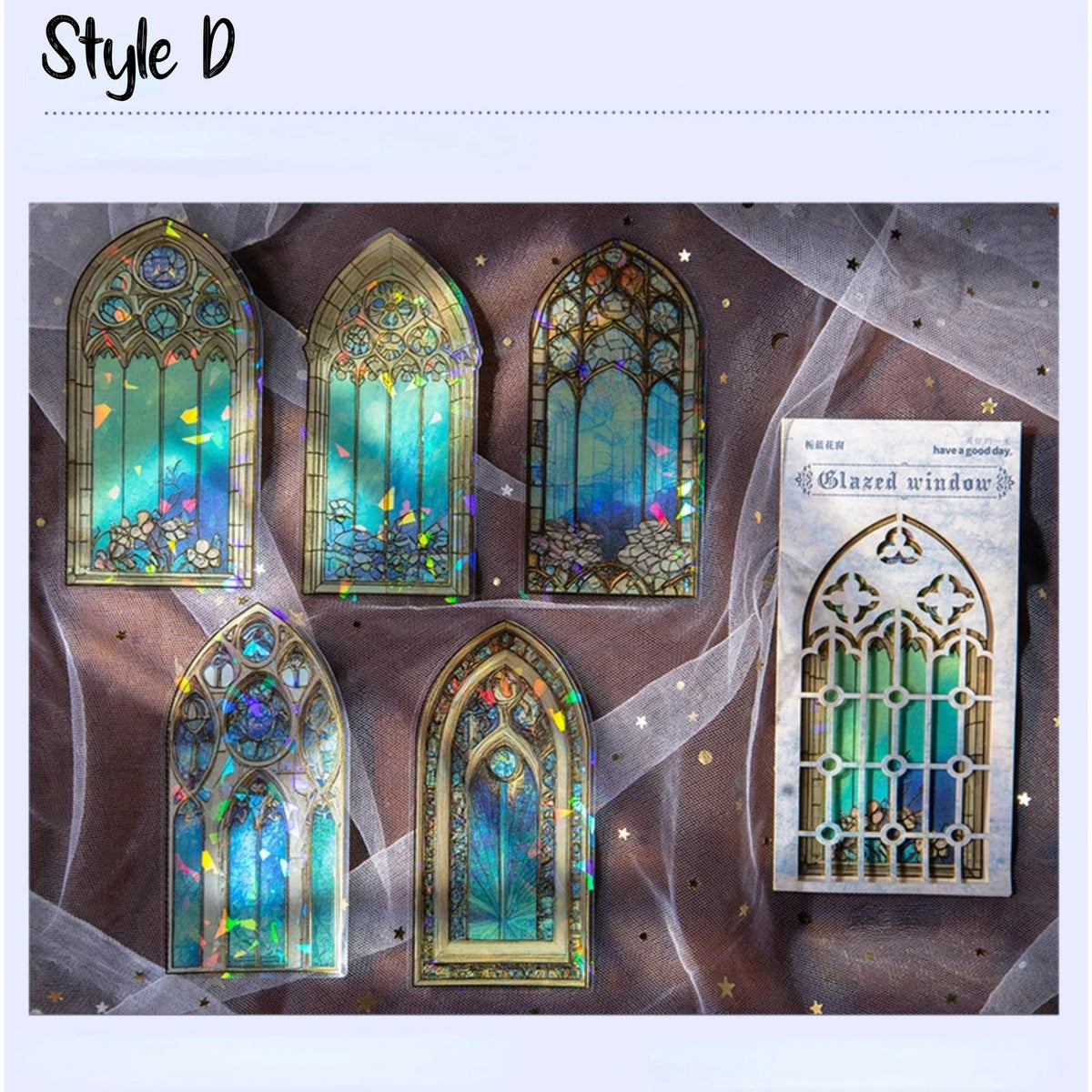 Stained Glass PET Stickers – Style D