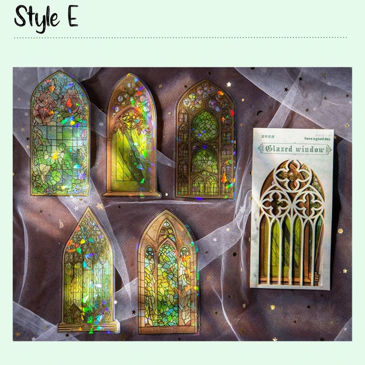 Stained Glass PET Stickers – Style E