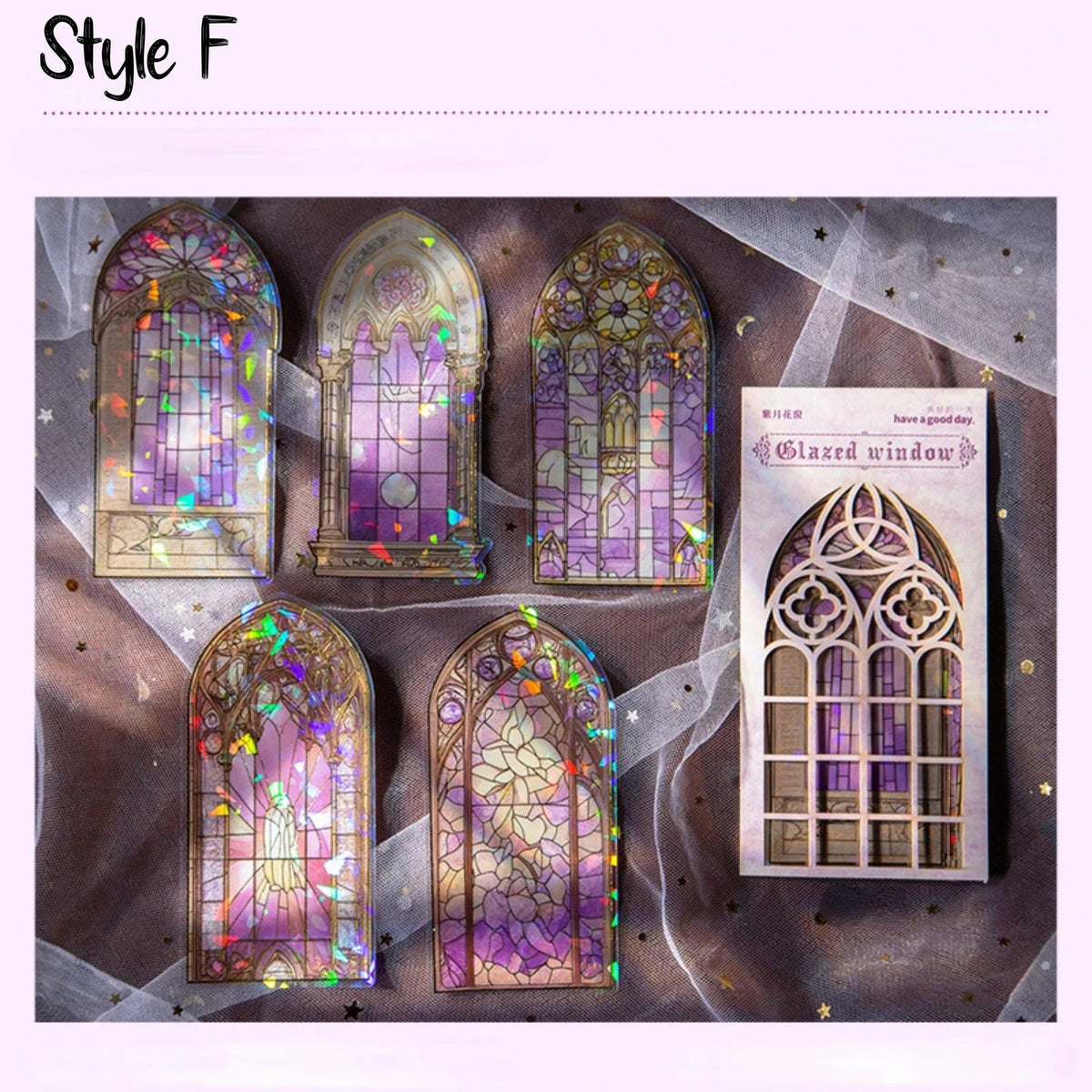 Stained Glass PET Stickers – Style F