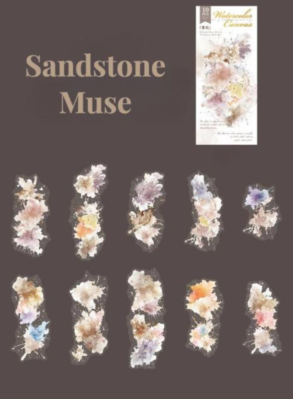 Sandstone Muse Watercolor Canvas sticker set